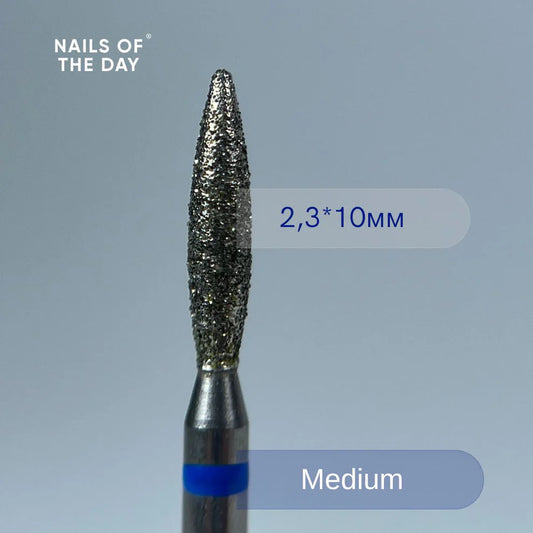 Nailsoftheday Flammenschneider – blauer Diamant-Flammenschneider, 2,3 x 10 mm