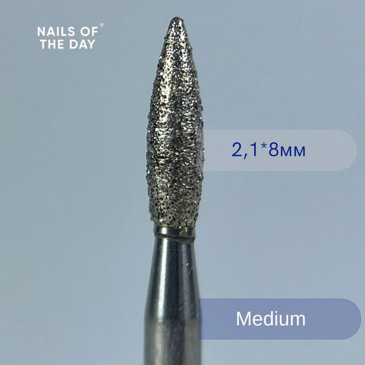 Nailsoftheday Flammenschneider – blauer Diamant-Flammenschneider, 2,1 x 8 mm