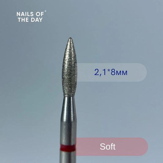 Nailsoftheday Flammenschneider – roter Diamant-Flammenschneider, 2,1 x 8 mm