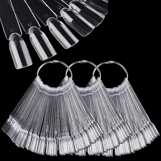 Farbpalette – Fächer am Ring „Quadrat“ zur Präsentation von Gel­lacken und Naildesigns, 50 Stk./Packung, transparent