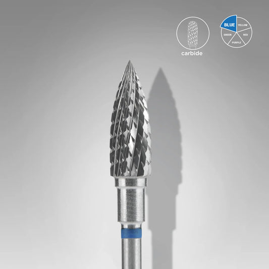 STALEKS EXPERT Carbide nail drill bit flame blue, head diameter 5 mm, working part 13,5 mm : FT10B050/13.5