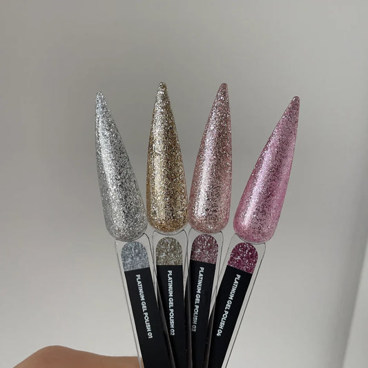 NAILSOFTHENIGHT Platinum Gel – Gellack 04 – rosafarbener Gellack mit dichter metallischer Beschichtung für Nägel, 12 ml