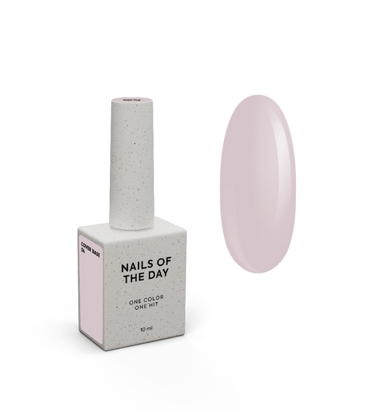 Nailsoftheday Cover Base 04 — halbtransparentes pudrig-roséfarbenes Basiscöver für Nägel, 10 ml