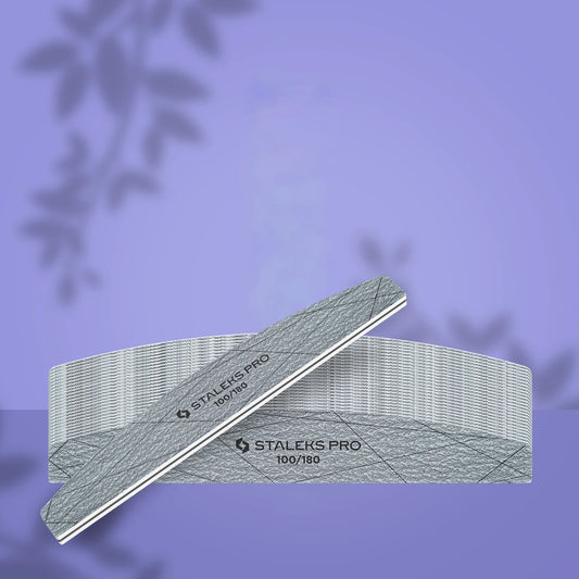 STALEKS SMART 40 Mineralische Halbmond-Feile für Nägel, 100/180 Grit (25 Stück)