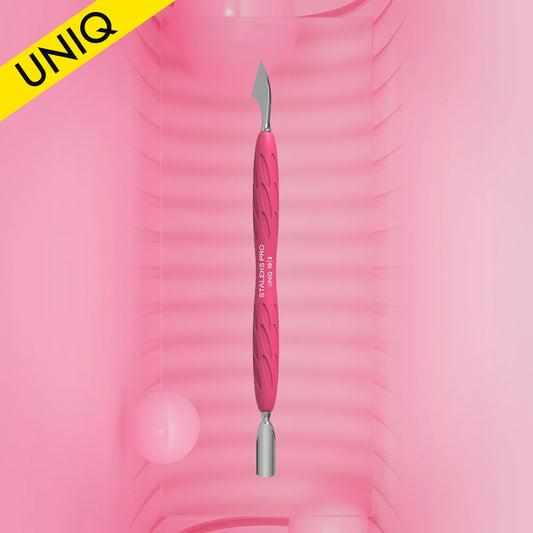 Nagelhautschieber Mit Silikongriff "Gummy" UNIQ 10 TYP 3 (Schmaler Runder Schieber + Beil). PQ 10/3