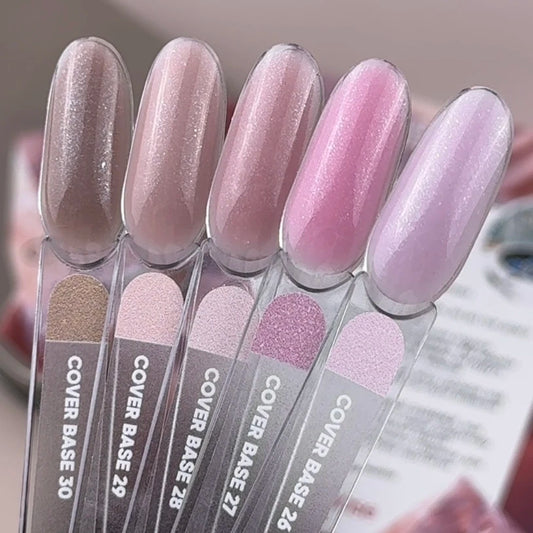 Nailsoftheday Cover Base 30 Shimmer — natürlich nudefarbenes Basiscöver mit goldenem Schimmer für Nägel, 10 ml