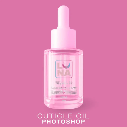 Lunamoon Photoshop Oil – Trockenes Nagelhautöl mit Erdbeer-Sahne-Duft, 30 ml