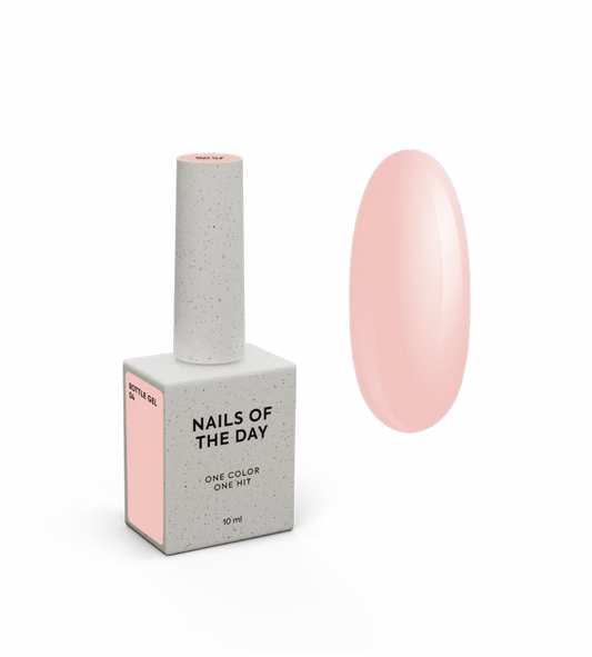NAILSOFTHEDAY Bottle Gel 04 – milchig-beigefarbener, extrem haltbarer Aufbaugel, 10 ml
