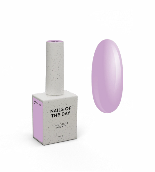 NAILSOFTHEDAY Bottle Gel 09 — fliederfarbener, extrem haltbarer Aufbaugel zur Nagelverstärkung, 10 ml