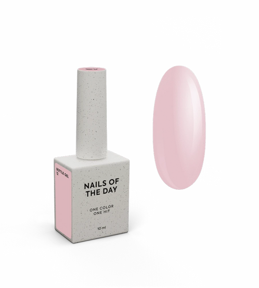 NAILSOFTHEDAY Bottle Gel 12 — pudrig-fliederfarbener, extrem haltbarer Aufbaugel zur Nagelverstärkung, 10 ml