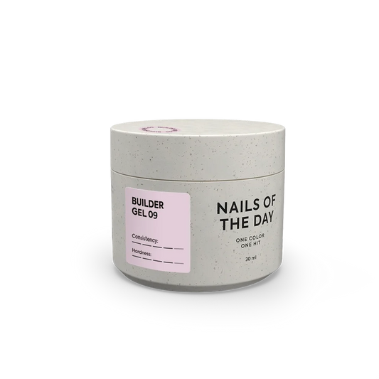 NAILSOFTHEDAY Builder Gel 09 — milchig-rosafarbener Gel für Nagelverlängerungen, 30 ml