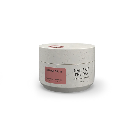 NAILSOFTHEDAY Builder Gel 13 — dunkelkaramellfarbener Gel für Nagelverlängerungen, 15 ml