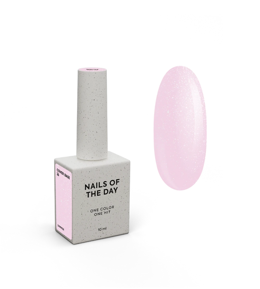 Nailsoftheday Cover Base 26 Shimmer — zart roséfarbenes Basiscöver mit silbernem Schimmer für Nägel, 10 ml