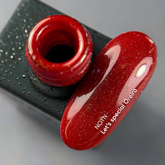 NAILSOFTHENIGHT Let's Special Oreiro – hellroter Gellack mit reflektierendem Schimmer für Nägel, überlappend in einer Schicht, 10 ml