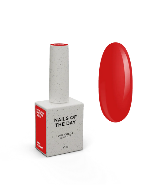NAILSOFTHEDAY Let’s Special Pantone2025/7 — klassisch roter Gel-Lack, der in einer einzigen Schicht deckt, 10 ml.