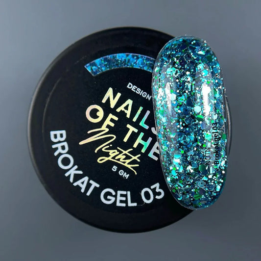 NAILSOFTHENIGHT Brokat Gel 03 – Design-Gel mit mehrfarbigem Brokat und Glitzer für Nägel, 5 g