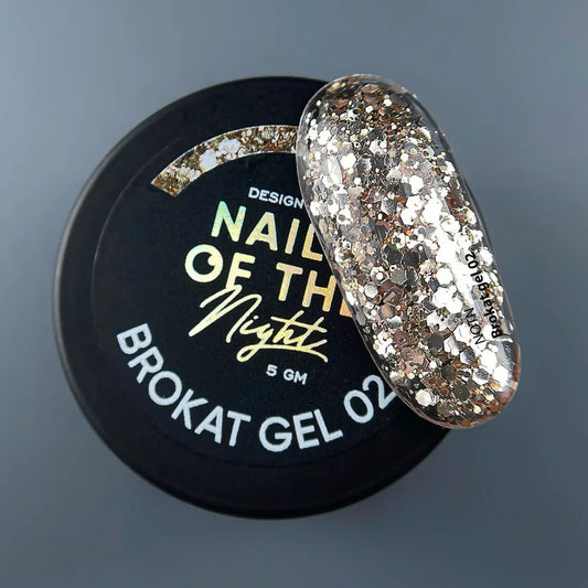 NAILSOFTHENIGHT Brokat Gel 02 – Design-Gel mit mehrfarbigem Brokat und Glitzer für Nägel, 5 g